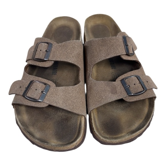 CUSHIONAIRE Lane Brown Cork Footbed Sandal Leather Insole Size 11W - Picture 2 of 9